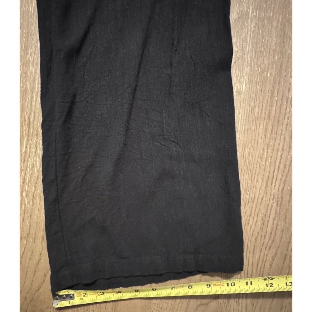 Rachel Pally Crop Palazzo Linen Pull On Elastic Waist Large Black Pockets Boho - Picture 4 of 11